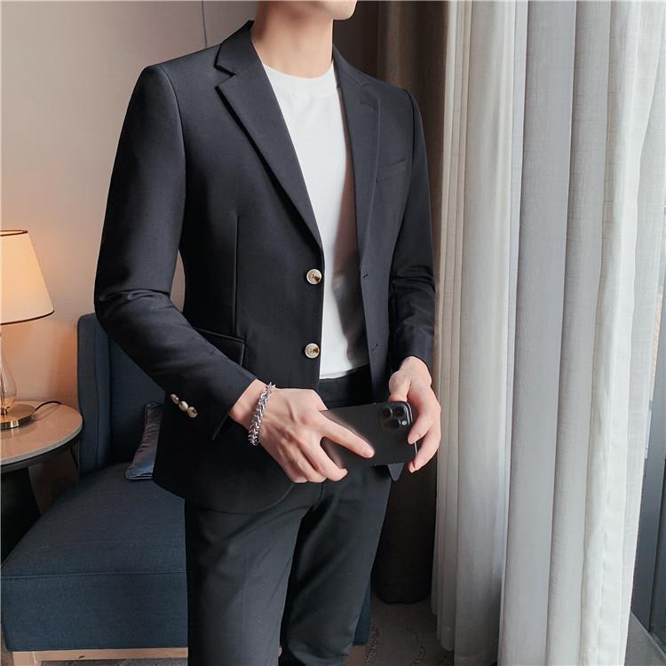 Product Introduction of Slim Fit Men's Blazer Korean Style Ins Trendy Cool High-End Casual Suit Business Formal Hairstylist Jacket Footwear 14
