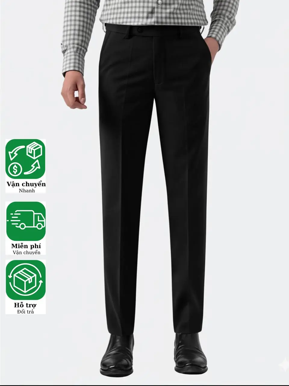 Quần Âu Nam Cạp Điều Chỉnh Vải Cotton Co Dãn 4 Chiều Chất Lượng Cao Form SlimFit