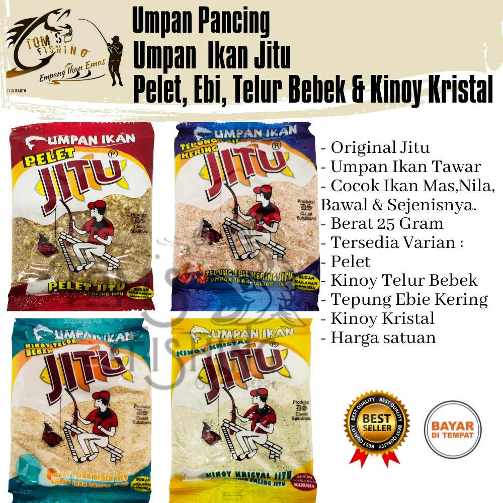 Umpan Pancing Jitu Pelet, Ebi, Kinoy Kristal & Telor Bebek Original Murah - Toms Fishing