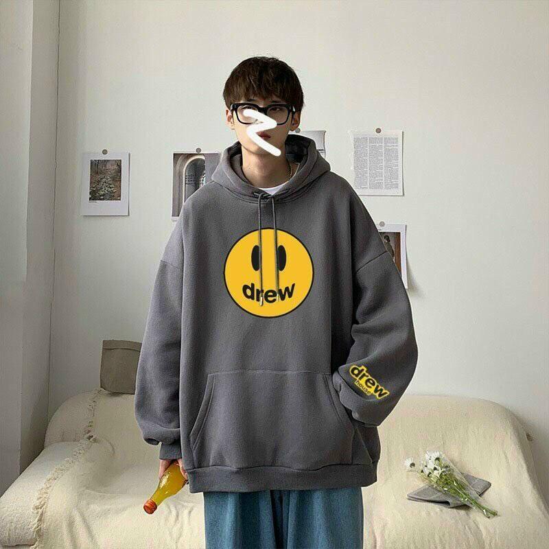 Áo Khoác Hoodie Cặp Nam Nữ In Mặt Cười Drew Cá Tính Trẻ- Phong Cách Người Việt 2023 0