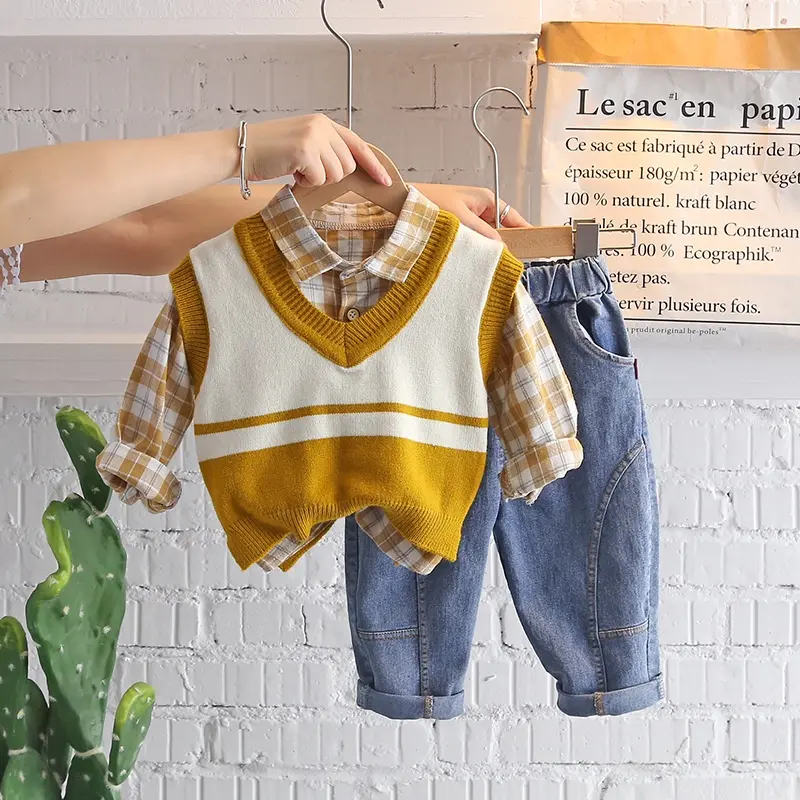 PROMO 8.8 Candytown Setelan 3in1 Kemeja Bayi anak Laki-laki Lengan panjang Berkualitas SET ODSSEY EBV 2