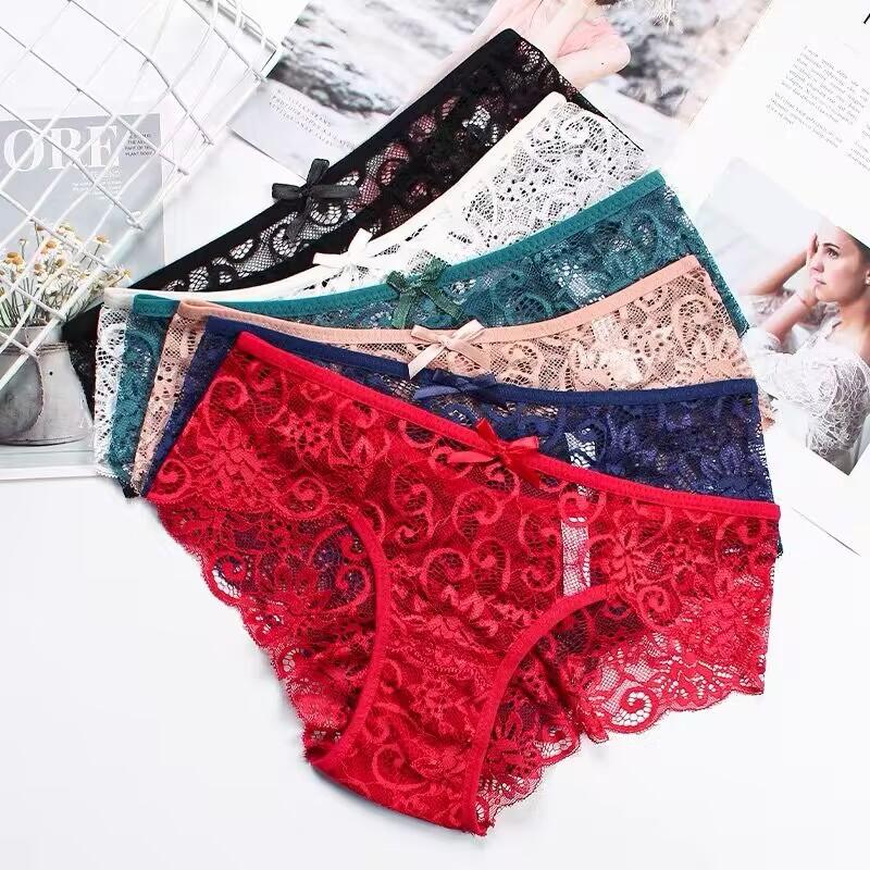 Dezenna Celana Dalam Wanita Mid Waist G String Renda Transparan Jumbo 5C125 6