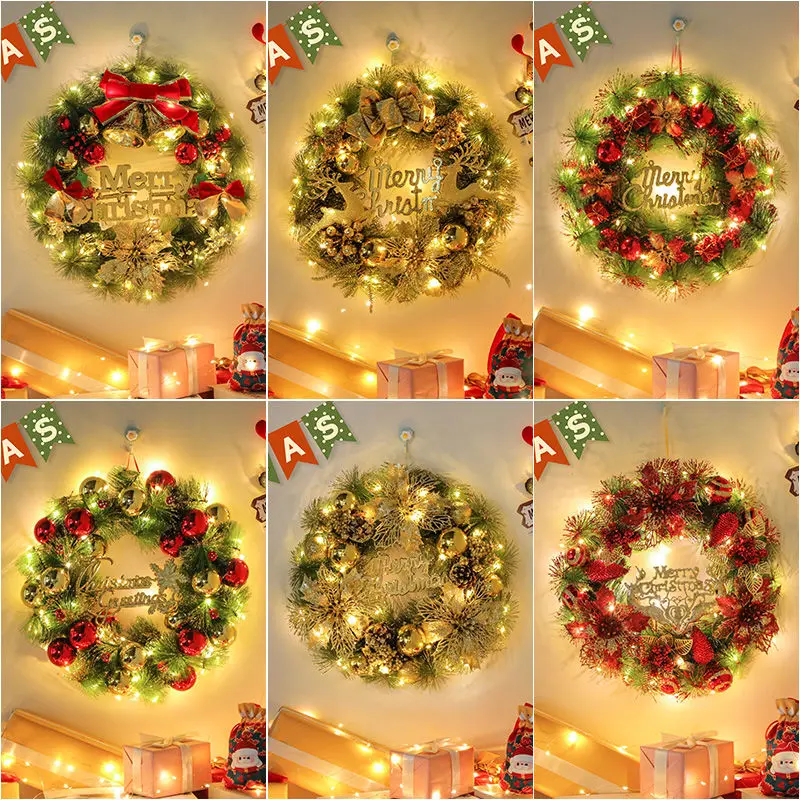 Hiasan Garland Krismas, Gantung Dinding, Sesuai untuk Berdandan Krismas, Gantung Pintu Bilik Tidur, Susun Atur Pemandangan Hiasan Loket Kreatif, Hiasan untuk Krismas