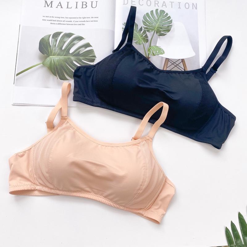 Aó ngực women vải su lạnh không gọng màu đen da đủ size kiểu bra cài móc lưng 3281 Tua Rua ÁO Nhung áo  lưng su thạch