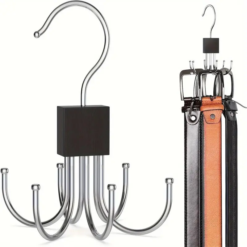 Rotating 6-claw Hook, 1 Count/2 Counts Multi-functional Rotating Hook for Coat, Hat, Scarf, Wardrobe Storage Hanger, Bag Storage Hook, Home Organizer, Household Items, Holder 2