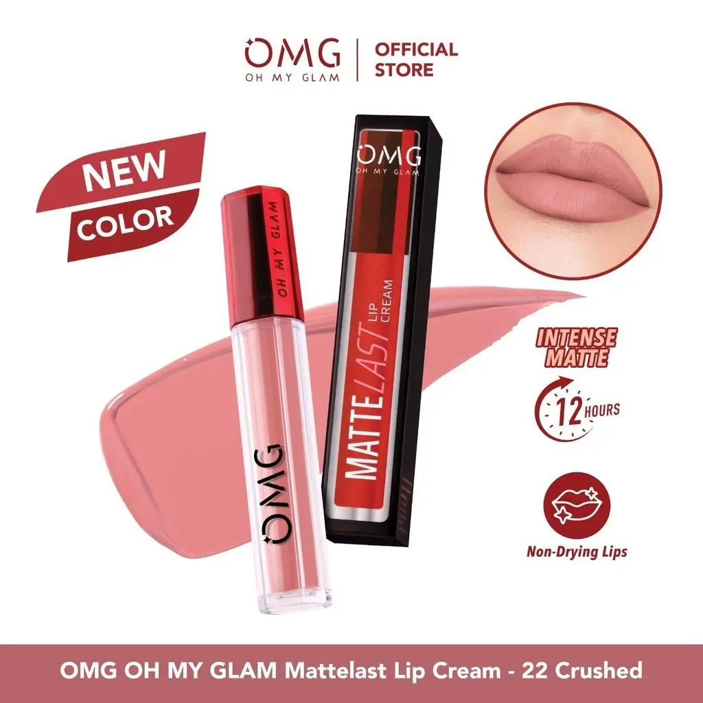 OMG OH MY GLAM Mattelast Lip Cream 2.9 g shades 1 sd 27 - Lip Cream Matte Dengan Warna Intense, Tahan Lama & Ringan