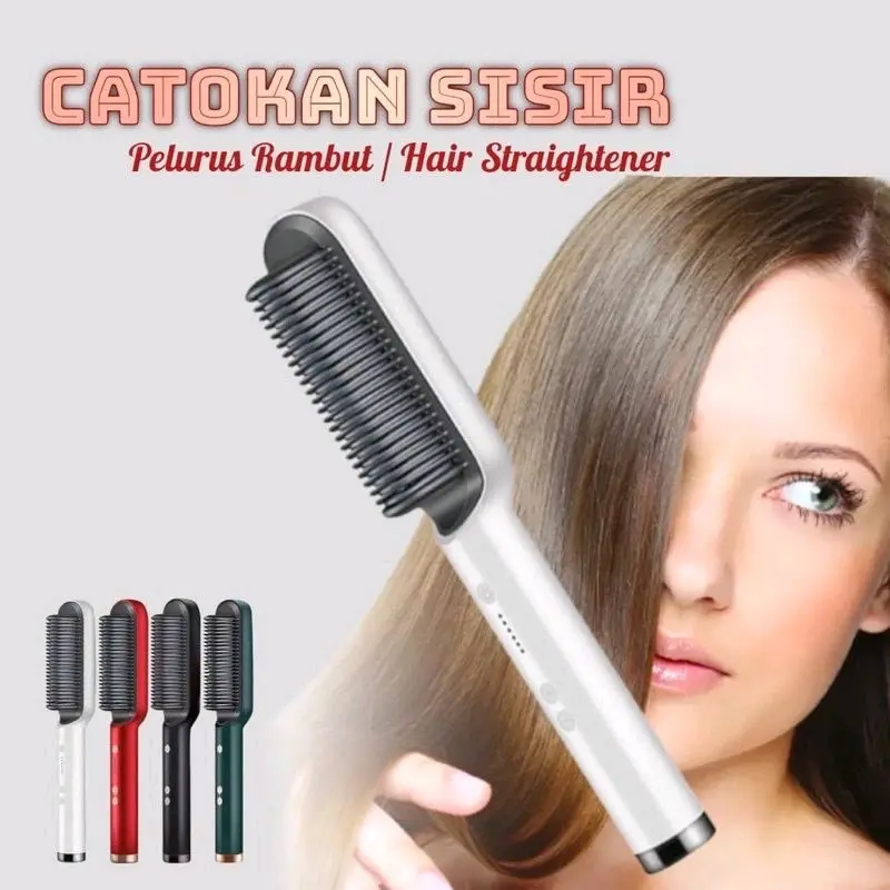 Catok Sisir Pelurus Rambut 2 in1 Hair Straightener Curler Catokan Listrik Praktis Pengering Rambut 1
