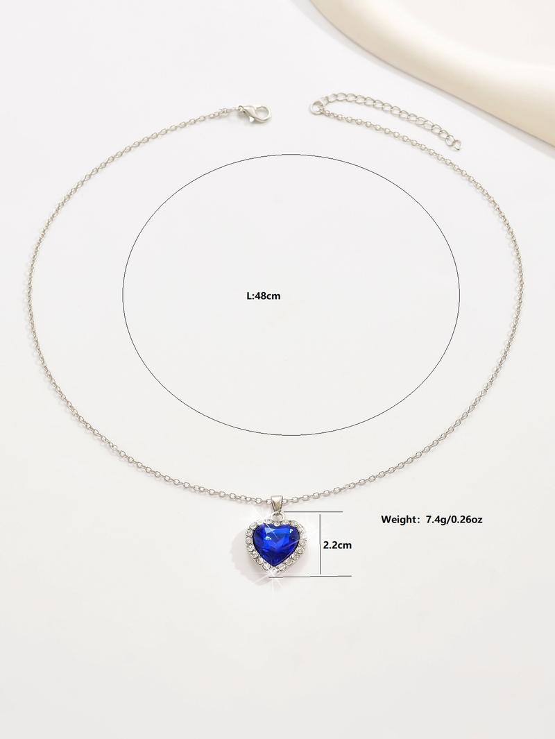 Product Introduction of Fashion Wholesale Heart-Shaped Pendant Necklace Full of Diamonds Cross-Border Best Seller in Europe and America 10