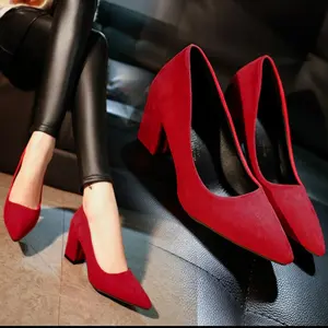 Heels cod online shopping / hak chunky merah (sl02)