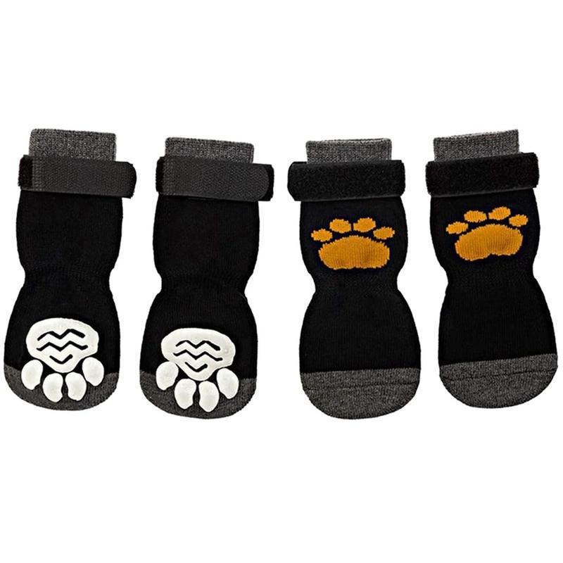 Product Introduction of 4Pcs Winter Warm Dog Socks Adjustable Anti Slip Skid Pet Shoes Socks Soft Breathable Paw Protector for Small Puppy Cat Dogs 10