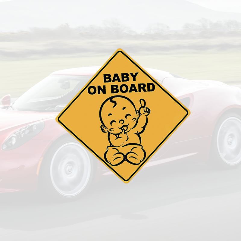 Baby Safety Warning Sticker, Cartoon Baby Pattern Decal, Waterproof Car Sticker For Window Bumper 3