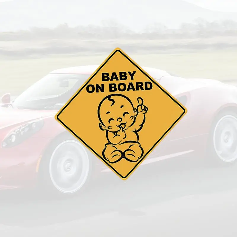 Baby Safety Warning Sticker, Cartoon Baby Pattern Decal, Waterproof Car Sticker For Window Bumper 3