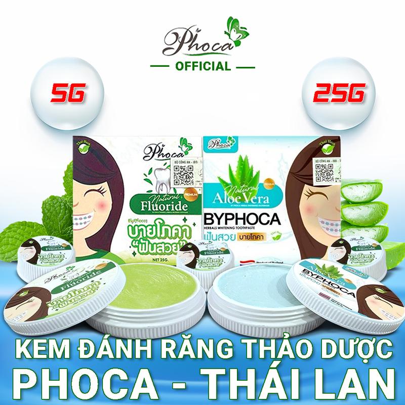 Kem đánh răng thảo dược BY PHOCA Thái Lan 25g giúp răng trắng sáng, dùng được cho người niềng răng Npp Shoptido Trắng Răng