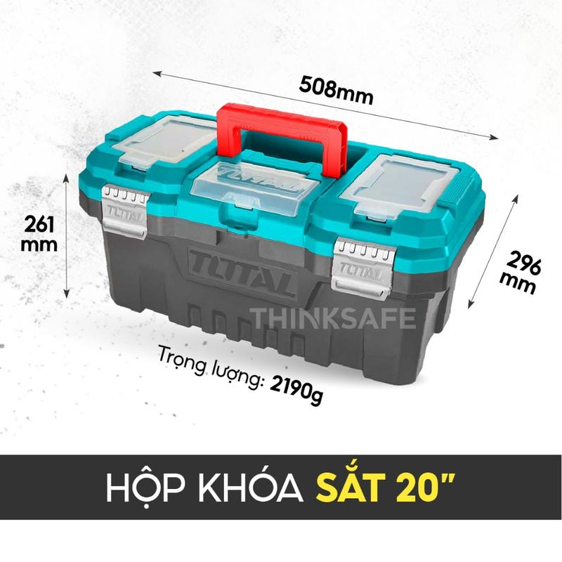 Hộp đựng đồ nghề Total TPBX0201 TPBX0202 kích thước 20 inch khóa nhựa và kim loại hộp đựng dụng cụ linh kiện 1
