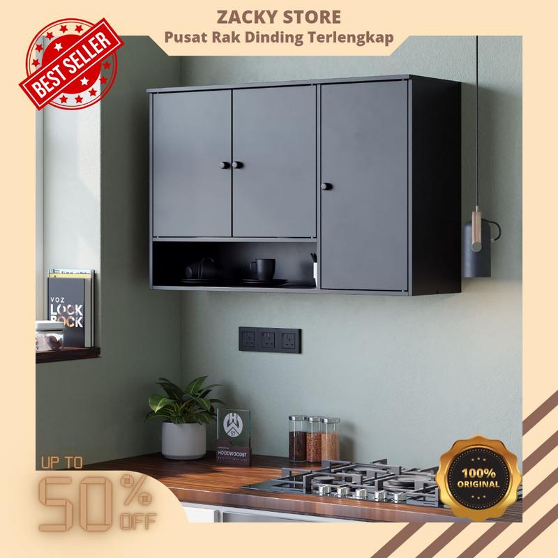 Lemari Dapur Gantung Minimalis Kitchen Set Multifungsi Rak Dapur Serbaguna Hemat Ruang Tempel Dinding Type 053/054/057L/057M/056L/056M Furniture 2