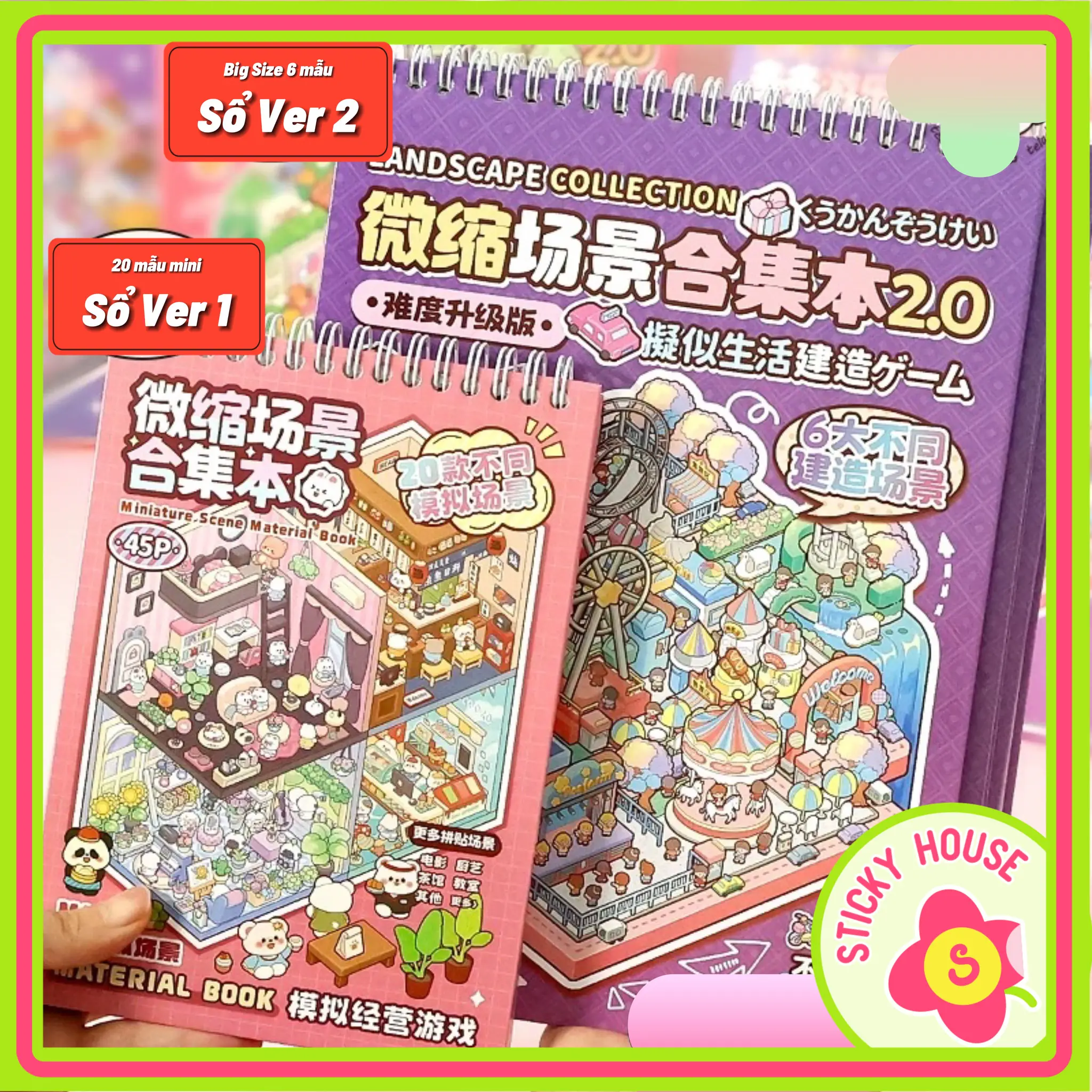 (Có sẵn+nhíp) Sổ sticker 3D Nhãn dán 3D 1 quyển gồm 20 mẫu , Sticker Vịt cute, Nhãn dán Mèo Nhật, Sticker Thỏ lưu trữ cảnh quan 3D