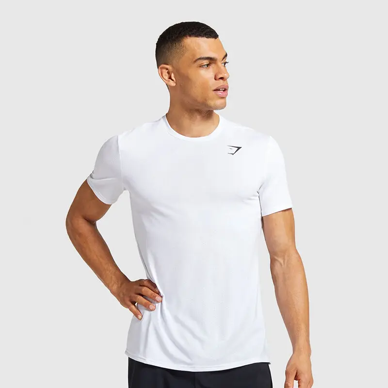 Baju Sukan Lengan Pendek, Koleksi BARU GYMSHARK, Untuk Lelaki, Baju Atasan Latihan Besi Kecergasan, Nipis dan Bernafas, Kemeja-T Crewneck Clothing Outdoor Tops Sport Demon Slayer