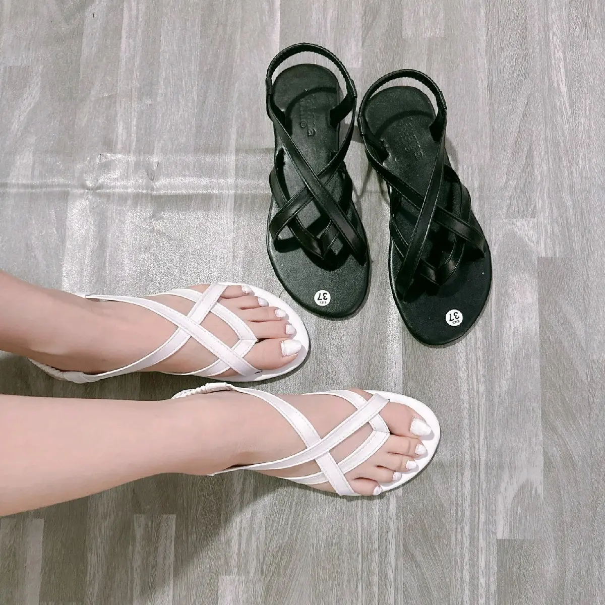 Dép xăng đan kẹp dây chéo đáng yêu GiàY DéP Nữ Shoes Sandal