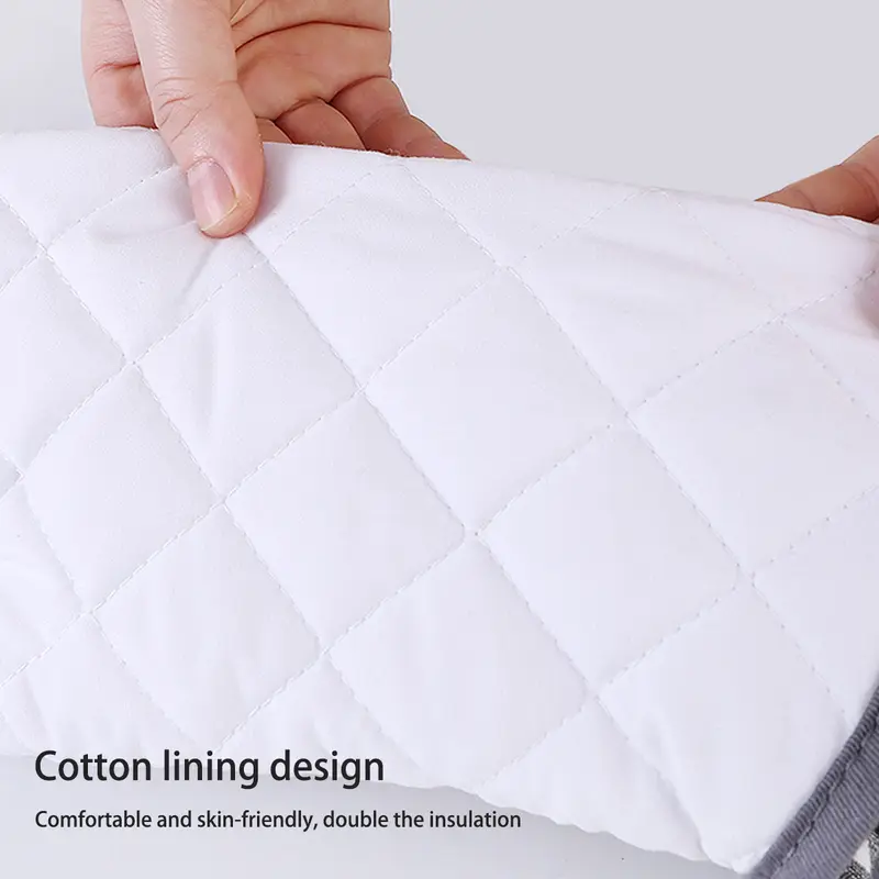 Găng tay cách nhiệt bằng silicon, chống trượt, chiều dài, dày, chịu nhiệt độ cao, thiết bị chống bỏng nhà bếp 5