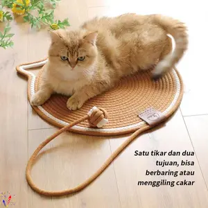 Alas Garukan Kucing & Bola Mainan Terintegrasi - Tahan Lama, Ramah Lingkungan, Aman untuk Kucing, Lindungi Furnitur & Kurangi Kecemasan, Mudah Dibersihkan