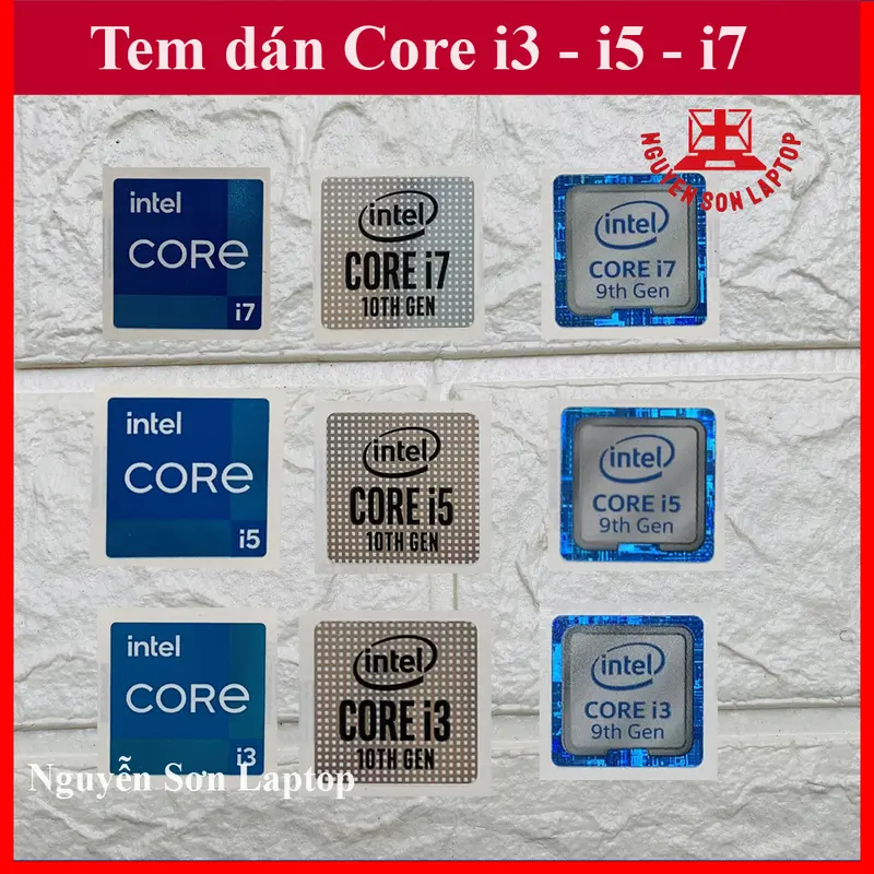 TEM DÁN CORE I3 i5 i7 STICKER LOGO INTEL NHIỀU THẾ HỆ CPU - TikTok Shop ...