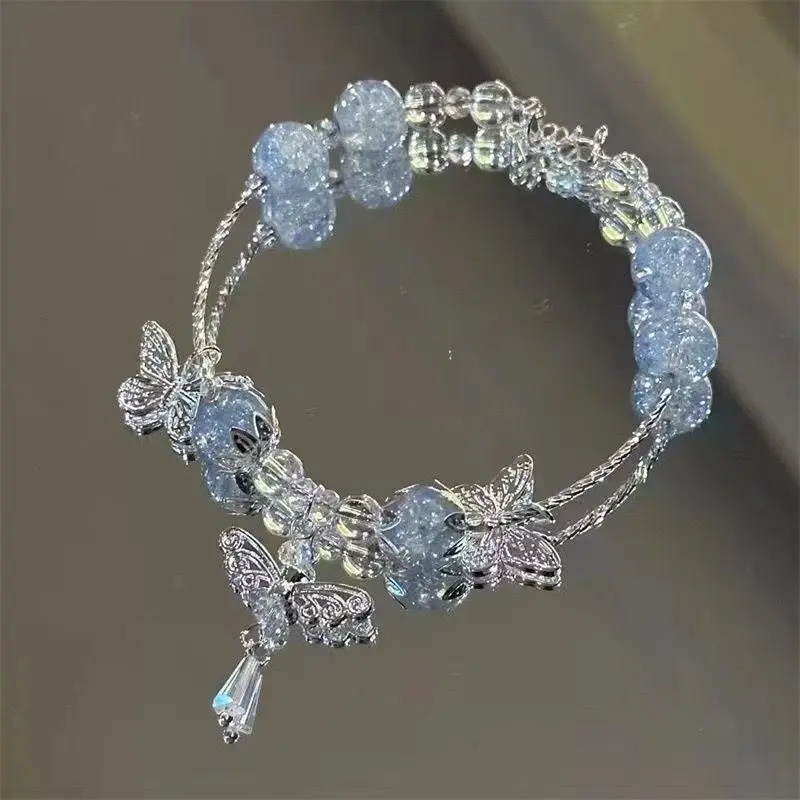 Vòng Tay Bướm Hoa, Phong Cách Xiaohongshu Cùng, Thời Trang Phong Cách Trung Quốc Mới, Siêu Thanh Lịch, Quà Tặng Sinh Nhật Bạn Gái Miễn Phí, Thiết Kế Bùng Nổ