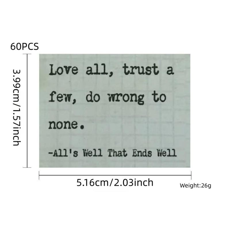60 Sheets/Set Vintage Motivational Quote Series Sticker, DIY Decorative Graffiti Sticker For Laptop, Guitar, Water Bottle, Gift 1