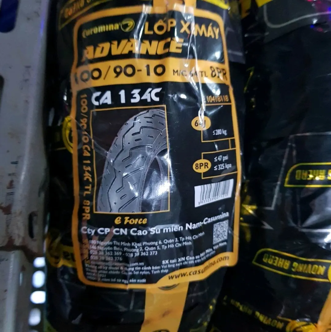 LỐP 100/90-10 8PR (8 bố) trước sau xe Atila, sau lead, SCR, euromina tiêu chuẩn châu âu...