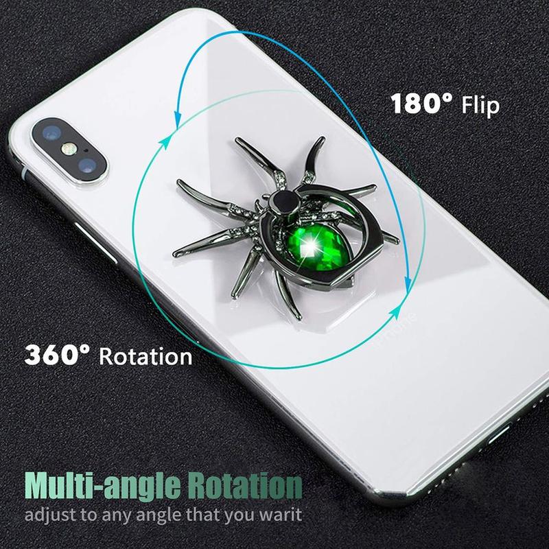 Product Introduction of Universal 360 Rotate Mobile Phone Finger Ring Stand Luxury Biling Metal Spider Holder For iPhone Sumsang Huawei Xiaomi 4