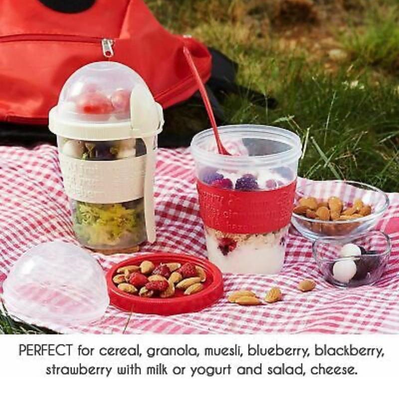 Cereal Cup & Spoon Yoghurt Fruit Overnight Oats Take and Go Food Container 1