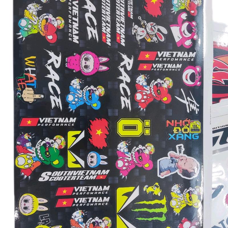  Combo tem logo gấu quỷ bạo lực-gâú dâu - em bé nín Sticker Decal Nhãn Dán Decal cao cấp chống nước siêu tốt trang trí bảo hành trọn đời 