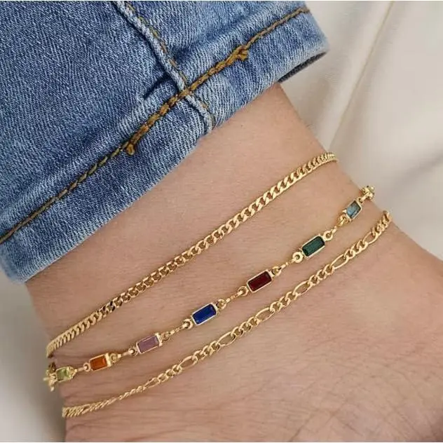 Gold Ankle Bracelets for Women, 14k Gold Plated Waterproof Cuban Link Chain Anklets Set, Layered Anklet Bracelets for Women Adjustable Size Beach Gift.