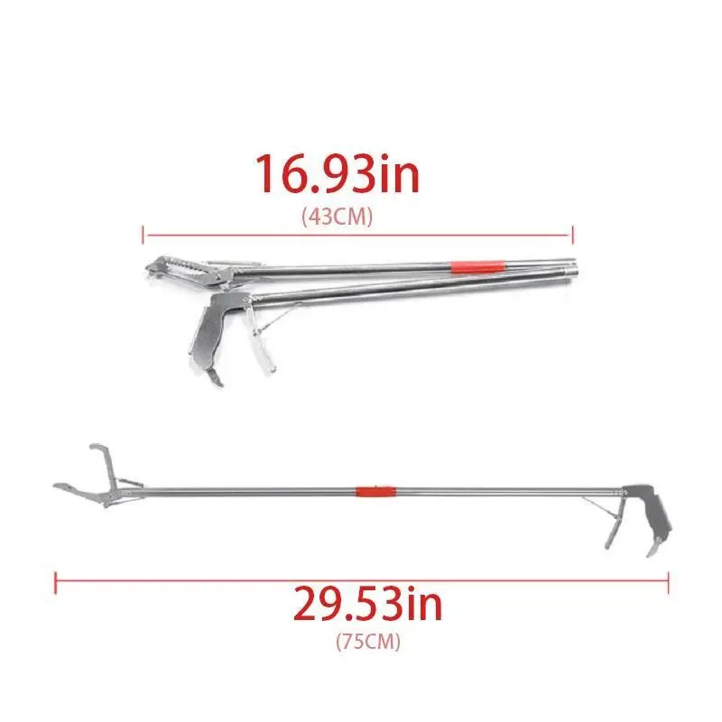 Snake Tongs Stainless Steel 150CM - Alat Penangkap Ular & Sampah, Dilipat Ringkas + Pegas Karet Anti Karat 8