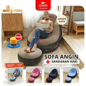SPEEDS Sofa Angin Beanbag Aestetik Squishy Jumbo Inflatable Sofa + Stool Outdoor Tiup Lazy Bag Lay Bag Indoor 020-45