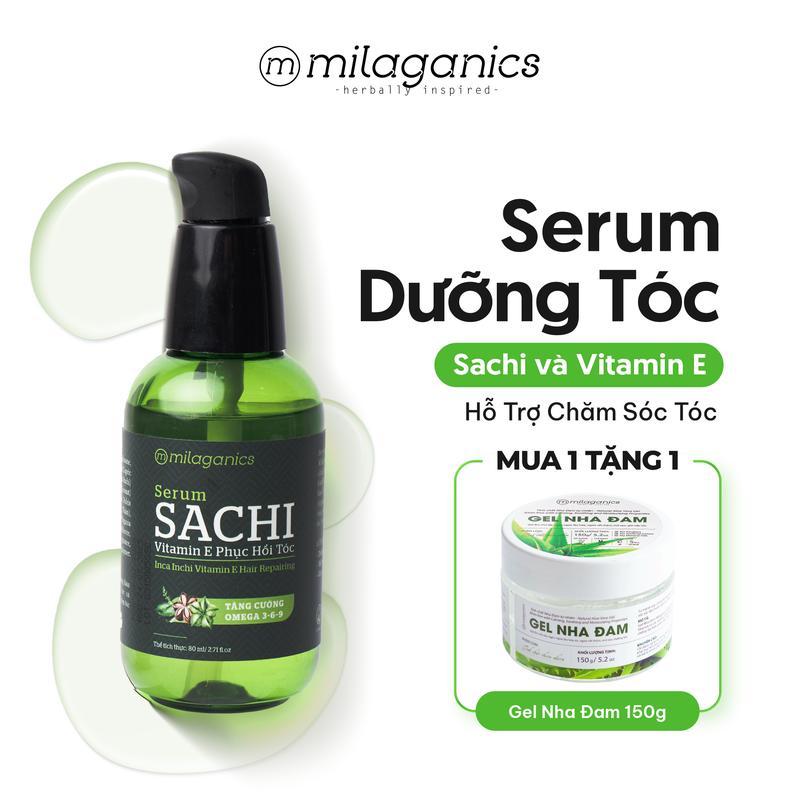 Serum Sachi Dưỡng Tóc Vitamin E MILAGANICS  - Dầu Dưỡng Tóc Hỗ Trợ Phục Hồi Tóc Giữ Nếp Dưỡng Tóc Mềm Mượt Chăm Sóc Tóc Hư Tổn Khô Xơ - Tinh Chất Dưỡng Tóc Uốn Nhuộm - Dầu Dưỡng Sấy Tóc Nữ Women Argan