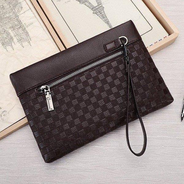Product Introduction of Men's Handbag Large Capacity Clutch Soft Leather Clutch Men's Envelope Bag Japanese and Korean Portable Wallet Clip Bag Fashion Brand 0