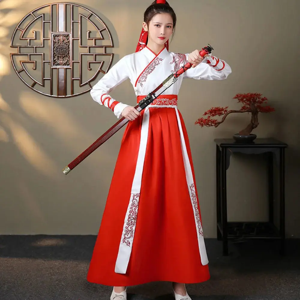 Pakaian Tradisional Cina, Gaya Pakaian Jalanan, Pakaian Hanfu Cina, Pakaian Wanita, Pakaian Fesyen Gaya Etnik Vintaj, Elegan Dress Dusty Pink