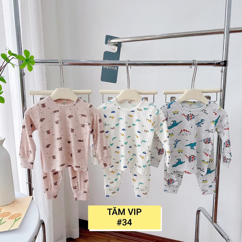 Set 3 bộ dài tay thu đông cho bé trai, bé gái xuất dư 100% cotton Len 2
