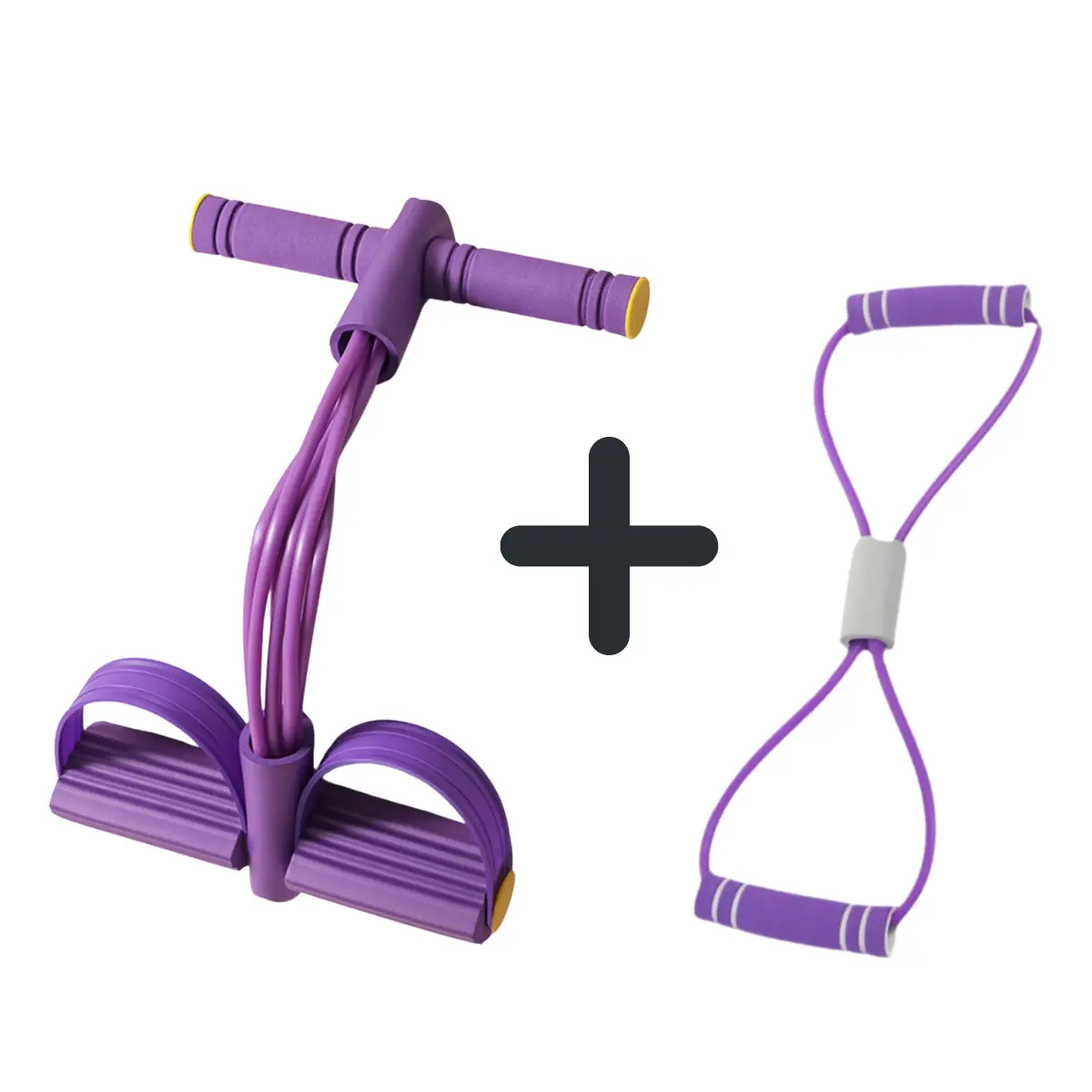 Dây 6 ống Tím 2 đầu vàng + dây số 8 Tím