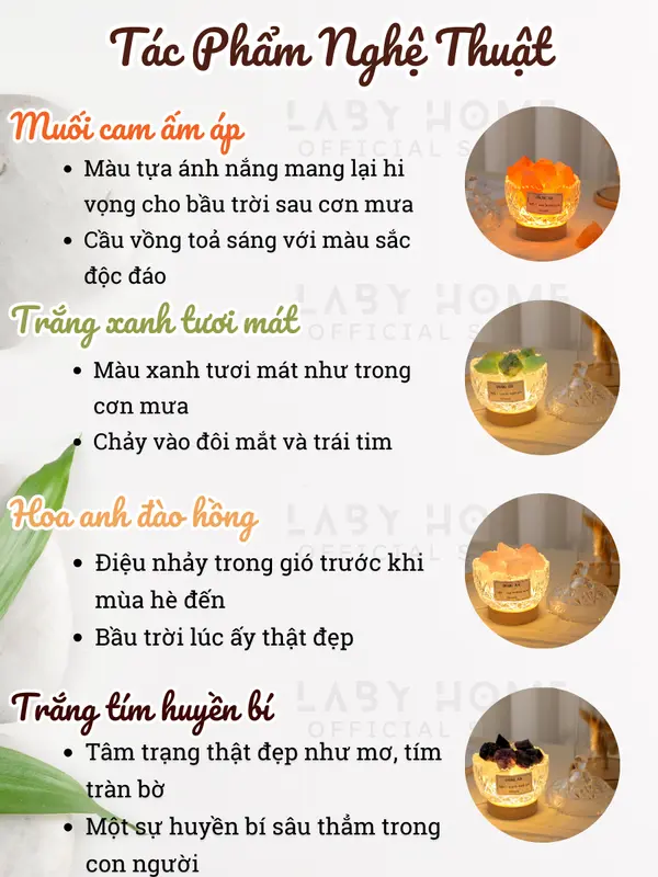 Cốc Đá Xông Tinh Dầu Kèm Đế Đèn Khuếch Tán Decor Không Gian, Đá Pha Lê Muối Lan Toả Hương Thơm Thư Giãn Thiên Nhiên 4