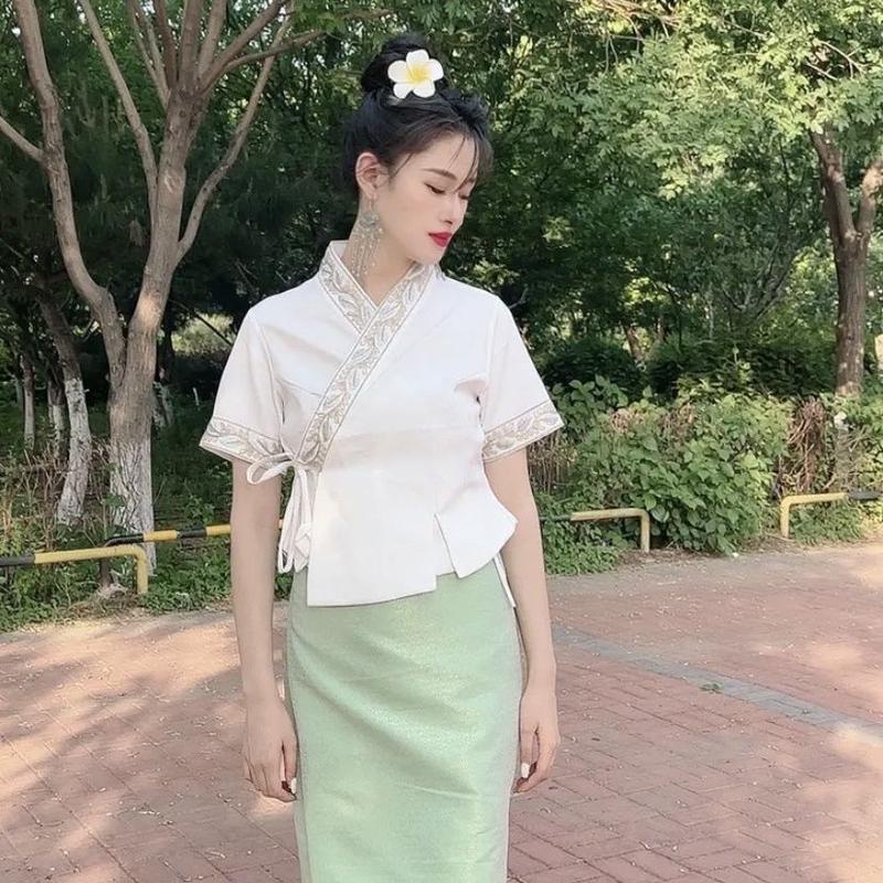 Product Introduction of 2024 Summer new Chinese style clothing fashion WOMEN'S wear set traditional long dress 7