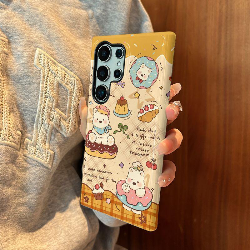เคส Galaxy S25, เหมาะสำหรับ S24/23/22/21 และ Galaxy S23FE, การออกแบบสุนัขขนมกราฟฟิตี, การ์ตูนสร้างสร