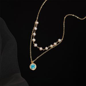 สร้อยคอผู้หญิง จี้ผู้พิทักษ์ โซ่กระดูกไหปลาร้ามุกสุดวิจิตร ทันสมัย