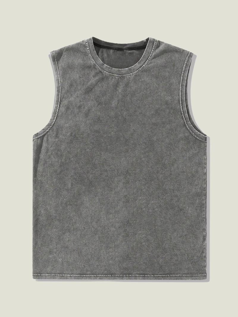 Product Introduction of Men's 100% Cotton Round Neck Tank Top, Regular Fit Casual Comfy Sleeveless Top for Daily Wear, Men's Clothes for All Seasons, Clothing 3