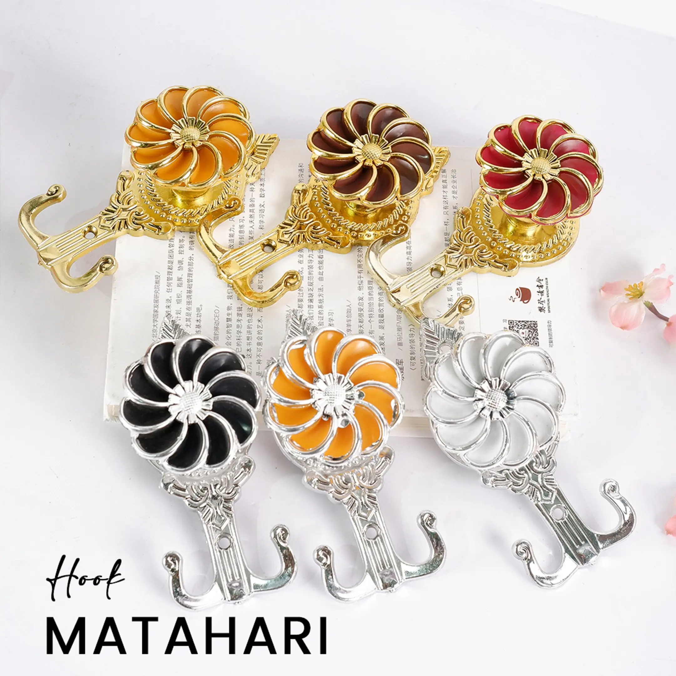 HOOK MATAHARI/Hook Gorden/Hook Aster WARNA WARNI/HOOK MELATI MAWAR/hook tali gorden/PENGAIT/PENGAIT GORDEN/CANTOLAN TALI GORDEN/HARGA SATUAN