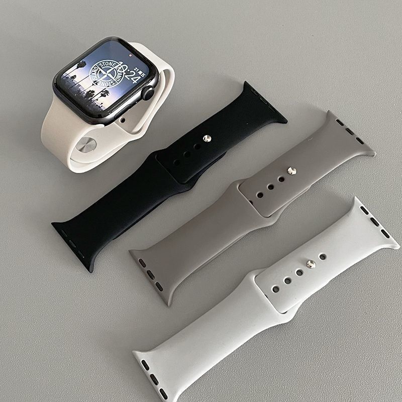 Silicone Strap for IWatch Apple Watch Series 11 10 9 8 7 6 5 4 3 Ultra 3 2 Se 3 2 49mm 46 45 44 42 41 40 38mm Soft Rubber Replacement Band Accessories for Tali Jam Tangan Smartwatch I8 S10 S8 S9 Pro Max T900 T800 Ultra 8 MAX 9 PRO S20 T500