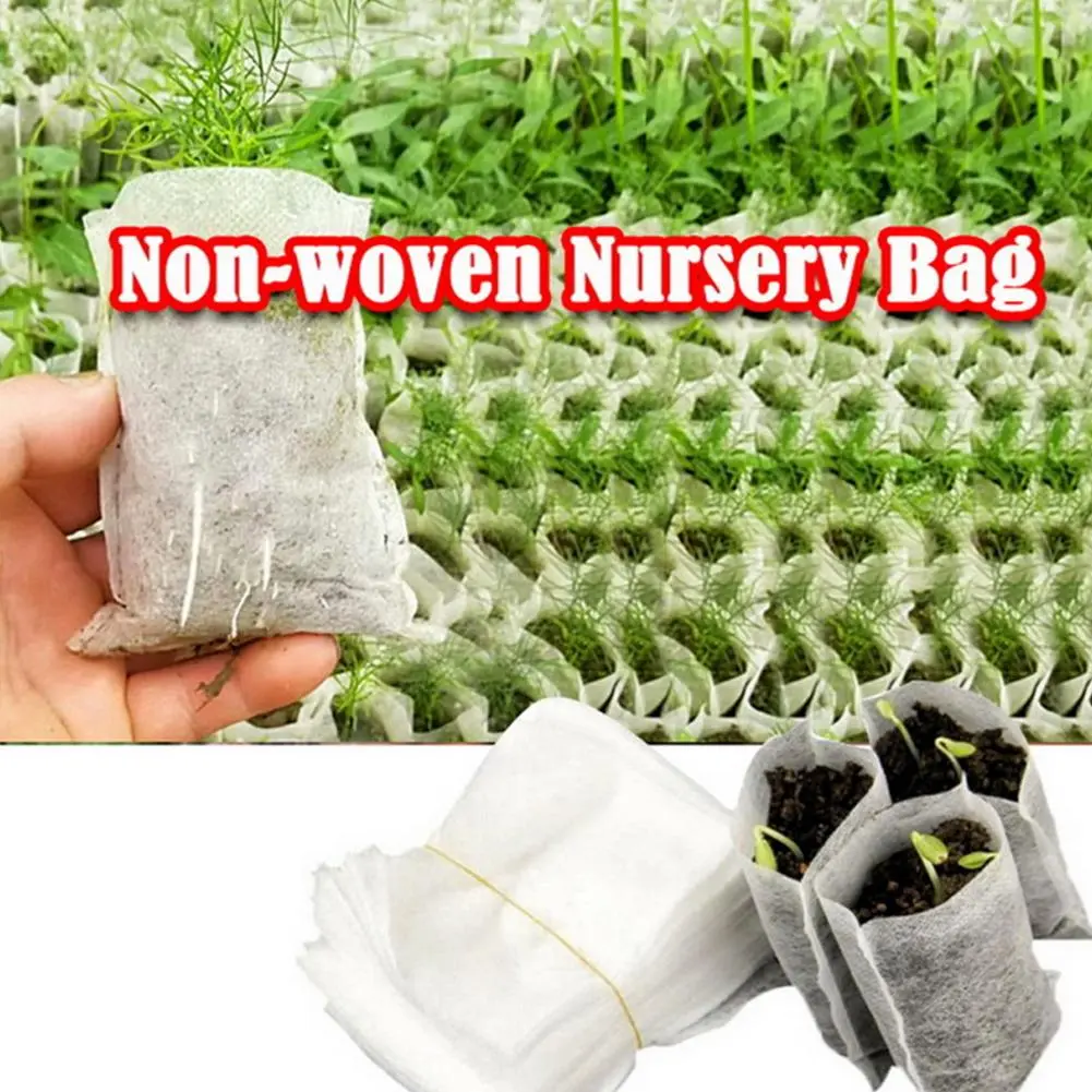 Túi Mầm Cây Không Dệt, 100 Cái / gói, Túi Trồng Cây, Đồ Dùng Làm Vườn, Dinh Dưỡng, B2J0