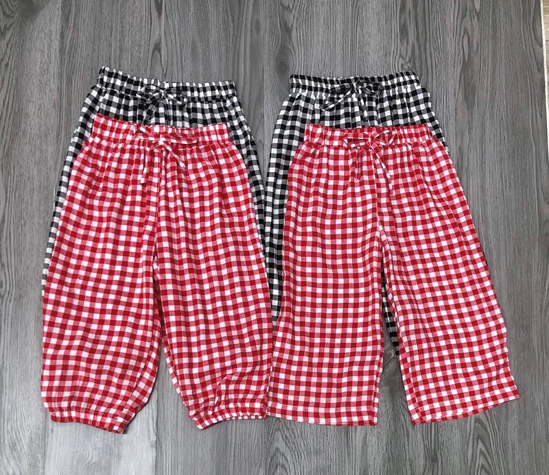  Quần suông quần bo gấu quần dài bé gái chất lanh cao cấp size 9-40kg 