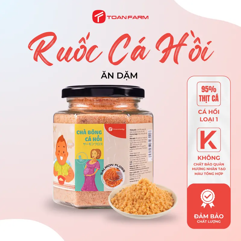 [Đặc Biệt] Ruốc Chà Bông Cá Hồi Cho Bé Ăn Dặm - Thơm Ngon Ăn Liền - Không Có Vị Tanh - Tơi Mịn - Food Ăn Vặt 0