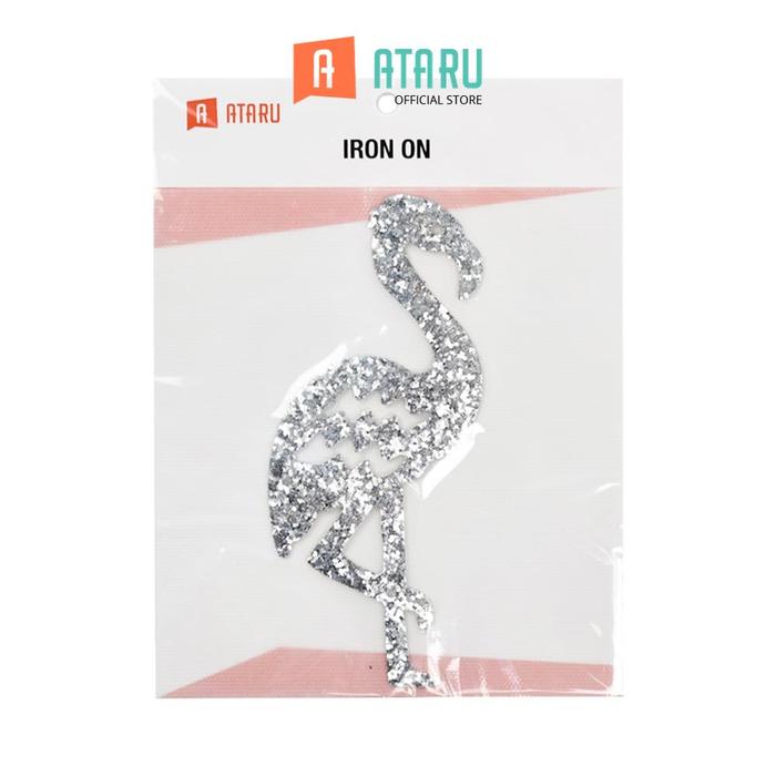 Gambar Ataru Patch Flamingo - Silver Stiker Sablon Baju Patch Iron On Sticker Pakaian Tempel Setrika dari Ataru_NEW Kota Depok Tokopedia